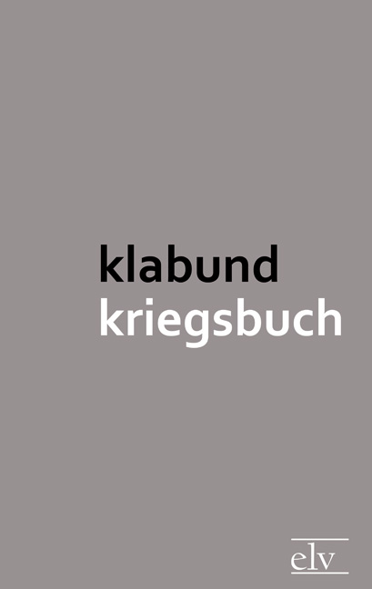 Cover des Titels Kriegsbuch von Klabund 